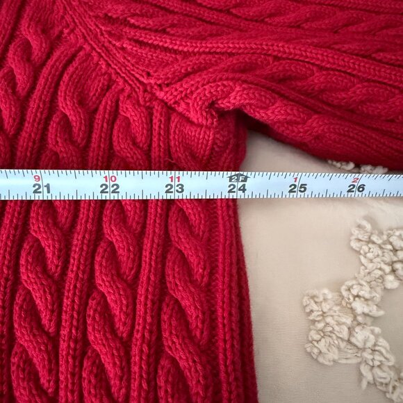 Lauren Ralph Lauren Crest Red Cable Knit Crest Sweater | Women’s 3X - Picture 5 of 5